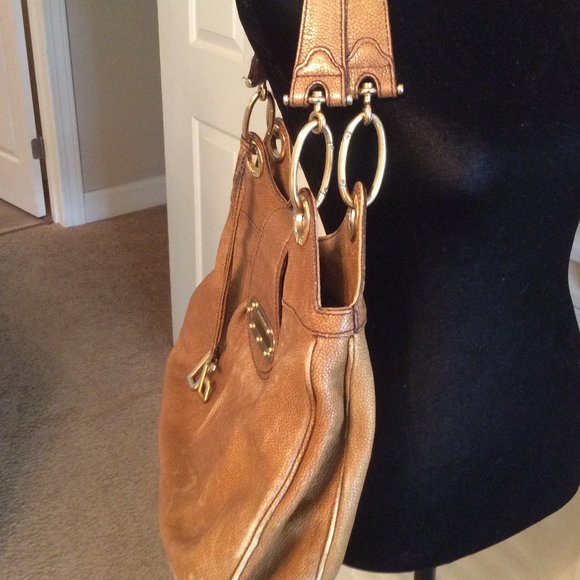 Auth. Dolce & Gabbana Camel Leather Shoulder Bag - Picture 9 of 15